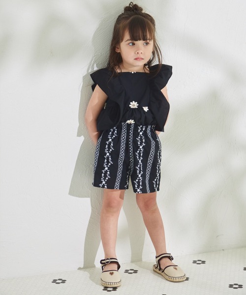 pairmanon（ペアマノン）の「総刺繍ハーフパンツ（その他パンツ・キッズ・ベージュ/テラコッタ/ブラック・100/110/120/130/140/150/90）」の4枚目の写真