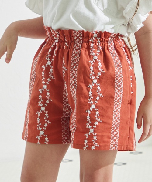 pairmanon（ペアマノン）の「総刺繍ハーフパンツ（その他パンツ・キッズ・ベージュ/テラコッタ/ブラック・100/110/120/130/140/150/90）」の7枚目の写真