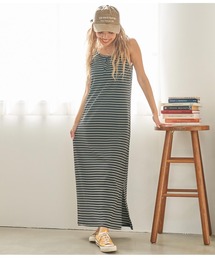 anap mimpi | ヘンリーネック ランダムボーダー マキシワンピース(ワンピース)