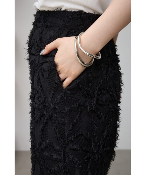 AZUL by moussy（アズールバイマウジー）の「フェザーフリンジジャガードパンツ（その他パンツ・レディース・ブラック/グレー・SMALL/MEDIUM）」の11枚目の写真