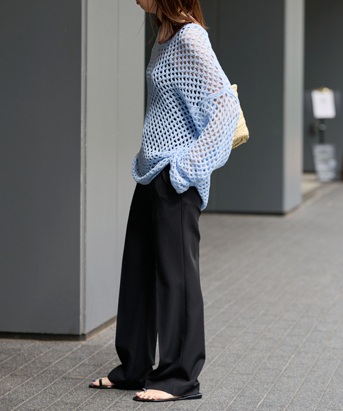 U by SPICK&SPAN（ユーバイスピックアンドスパン）の「ピンタックパンツ（スラックス・レディース・ブラック/チャコールグレー・36/38）」の7枚目の写真