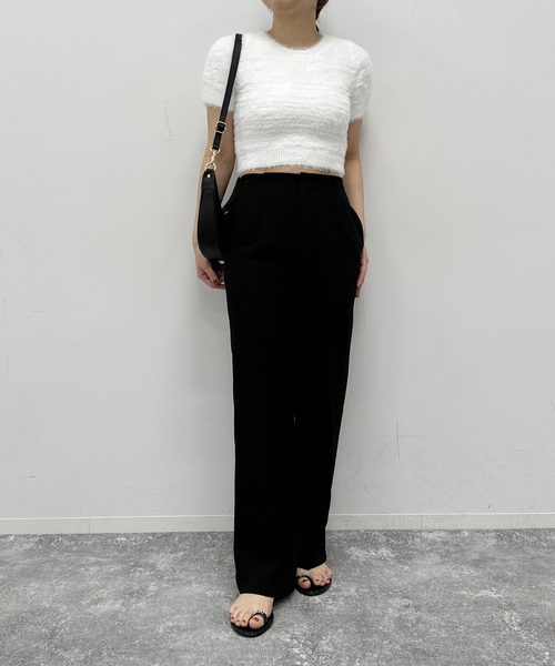 U by SPICK&SPAN（ユーバイスピックアンドスパン）の「ピンタックパンツ（スラックス・レディース・ブラック/チャコールグレー・36/38）」の12枚目の写真