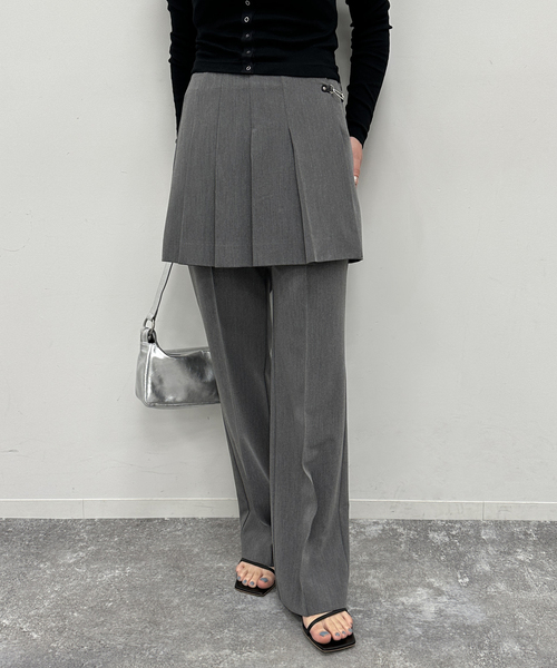 U by SPICK&SPAN（ユーバイスピックアンドスパン）の「ピンタックパンツ（スラックス・レディース・ブラック/チャコールグレー・36/38）」の17枚目の写真