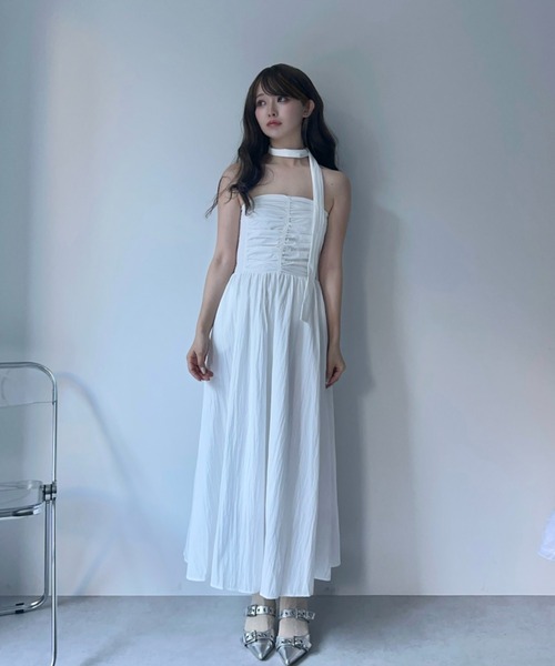 MAINLYTRULY（メインリィトゥルリィ）の「シャーリング ベア ワンピース（ワンピース・レディース・ホワイト・FREE）」の2枚目の写真