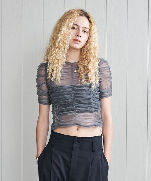 ＜H＞チュールシャーリング プルオーバー H BEAUTY&YOUTH UNITED ARROWS（エイチビューティーアンドユース
