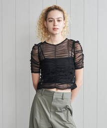H　BEAUTY&YOUTH UNITED ARROWS | ＜H＞チュールシャーリング プルオーバー(Tシャツ/カットソー)