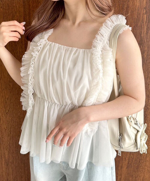 OLIVE des OLIVE（オリーブデオリーブ）の「肩ひもフリルビスチェ