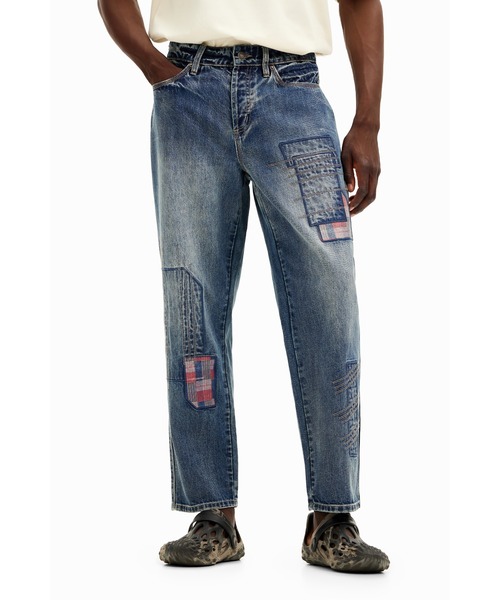 Desigual（デシグアル）の「ADONAIデニムロングパンツパッチワークリペア（デニムパンツ・メンズ・ブルー・M/XS/L/XL/S/XXL）」の5枚目の写真