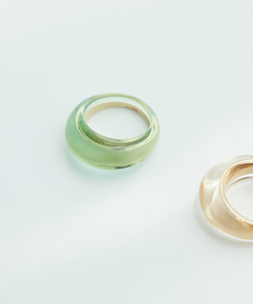 ROPE' PICNIC（ロペピクニック）の「クリアメタルボリュームリング（リング・レディース・シルバー/グリーン系その他/ゴールド・FREE）」の2枚目の写真