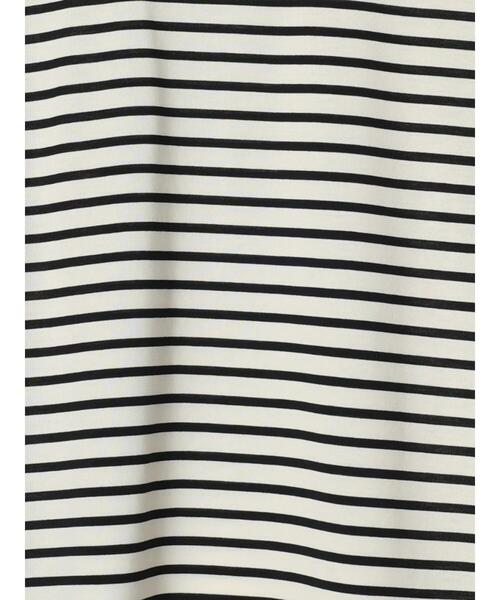 Samansa Mos2 blue（サマンサモスモスブルー）の「【接触冷感】ボーダーTシャツ（Tシャツ/カットソー・レディース・オフホワイト/ネイビー/グリーン・F）」の10枚目の写真