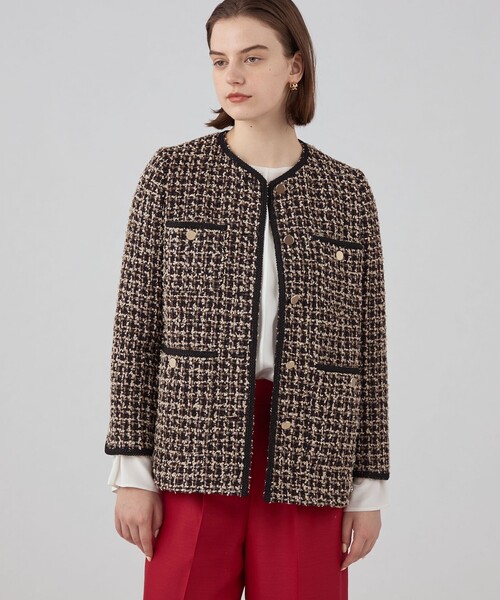 BALLSEY（ボールジィ）の「Alissa Vクルージャケット（ノーカラージャケット・レディース・ブラック系その他・36）」の3枚目の写真
