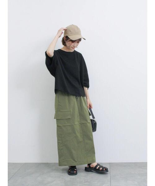 Samansa Mos2 blue（サマンサモスモスブルー）の「ドロストカーゴスカート（スカート・レディース・グレー/ブラック/カーキ・F）」の11枚目の写真