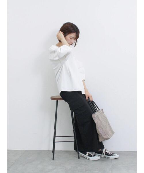 Samansa Mos2 blue（サマンサモスモスブルー）の「ドロストカーゴスカート（スカート・レディース・グレー/ブラック/カーキ・F）」の20枚目の写真