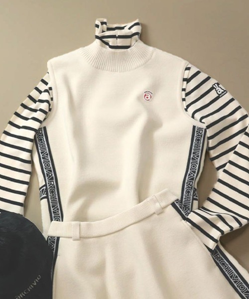 アルチビオarchivio ノースリーブ　ニット　ベスト　38 アルチビオ ARCHIVIO ノースリーブ ニット ベスト 38 ロゴノースリ