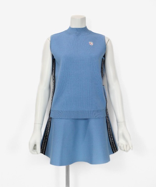 LADIES>ロゴテープノースリニットベスト【2024年秋冬】（ベスト