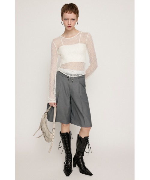 SLY(スライ)の「NEP SHEER KNIT TOPS シアー ネップ トップス(ニット/セーター・レディース・ライム/ブラック/アイボリー・FREE)」の8枚目の写真