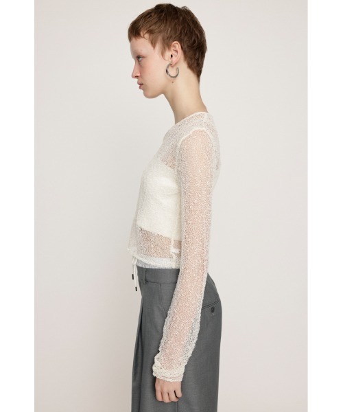 SLY(スライ)の「NEP SHEER KNIT TOPS シアー ネップ トップス(ニット/セーター・レディース・ライム/ブラック/アイボリー・FREE)」の5枚目の写真