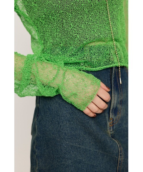 SLY（スライ）の「NEP SHEER KNIT TOPS シアー ネップ トップス