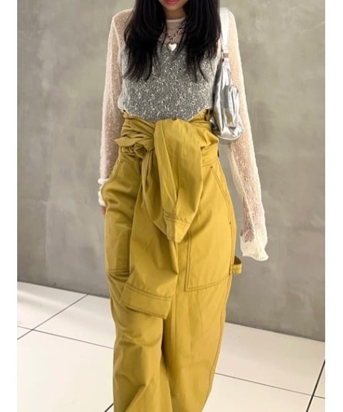 SLY(スライ)の「NEP SHEER KNIT TOPS シアー ネップ トップス(ニット/セーター・レディース・ライム/ブラック/アイボリー・FREE)」の11枚目の写真