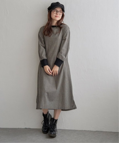 LBC（エルビーシー）の「リブ使いワンピース（ワンピース・レディース・ネイビー/チャコールグレー/オレンジ・M）」の4枚目の写真