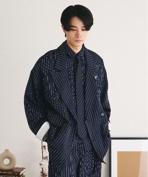 セール】ピークドラペルダブルテーラードジャケット（テーラード