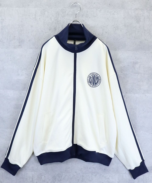 セール】embroidery side line track jacket/胸刺繍 サイドライン