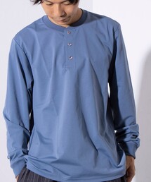【GLOSTER/グロスター】パラシュートボタン ヘンリーネック 天竺 長袖Tシャツ ロンT