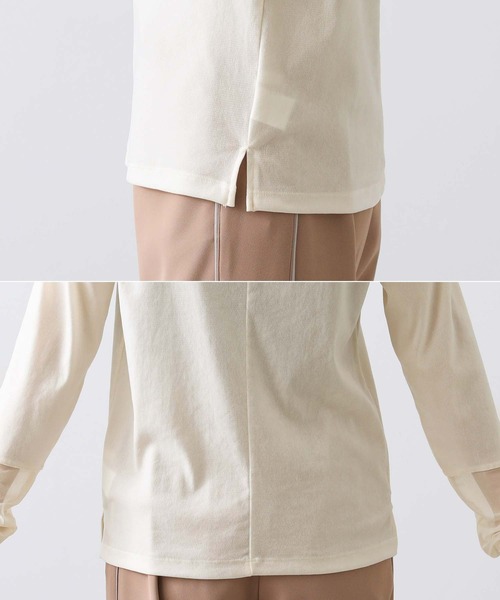 Gready Brilliant(グレディブリリアン)の「ベロア袖ボートネックチュールカットソー(Tシャツ/カットソー・レディース・アイボリー/ブラック/グレー・FREE)」の7枚目の写真