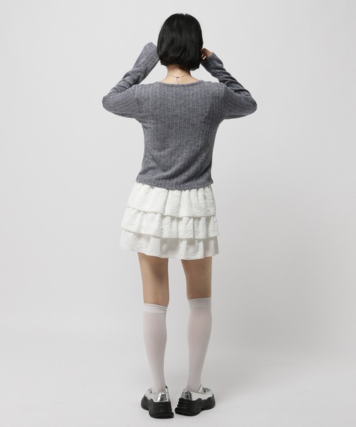 3.3 Field Trip （3.3フィールドトリップ）の「3.3 Field Trip／センターシャーリング長袖T（Tシャツ/カットソー・レディース・ブラック/ホワイト/ネイビー・FREE）」の13枚目の写真