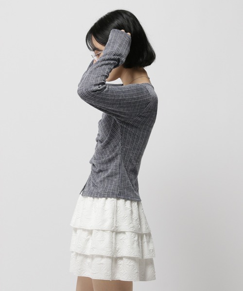 3.3 Field Trip （3.3フィールドトリップ）の「3.3 Field Trip／センターシャーリング長袖T（Tシャツ/カットソー・レディース・ブラック/ホワイト/ネイビー・FREE）」の15枚目の写真