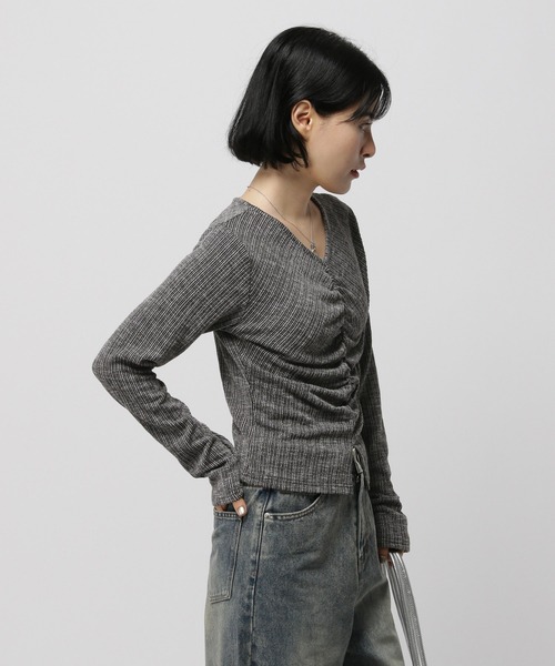 3.3 Field Trip （3.3フィールドトリップ）の「3.3 Field Trip／センターシャーリング長袖T（Tシャツ/カットソー・レディース・ブラック/ホワイト/ネイビー・FREE）」の18枚目の写真