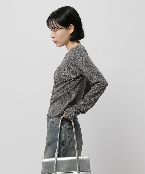 3.3 Field Trip （3.3フィールドトリップ）の「3.3 Field Trip／センターシャーリング長袖T（Tシャツ/カットソー・レディース・ブラック/ホワイト/ネイビー・FREE）」の20枚目の写真