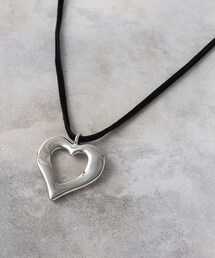OPAQUE.CLIP | メタルハート×ベロアペンダント(ネックレス)