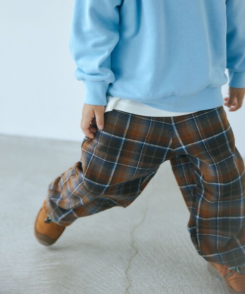 green label relaxing(グリーンレーベルリラクシング)の「TJ オンブレチェック ネルパンツ / キッズ 100cm-130cm(その他パンツ・キッズ・ワインレッド/オレンジ系その他・110cm/130cm/100cm/120cm)」の2枚目の写真