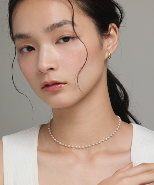 セール】【 金属アレルギー対応 】 シンプルパールネックレス