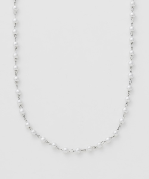 真珠 シンプルネックレス シルバー セール】【 金属アレルギー対応 】 シンプルパールネックレス