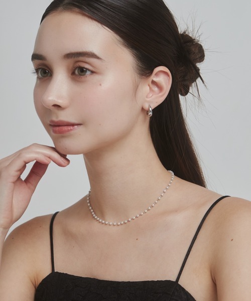 セール】【 金属アレルギー対応 】 シンプルパールネックレス