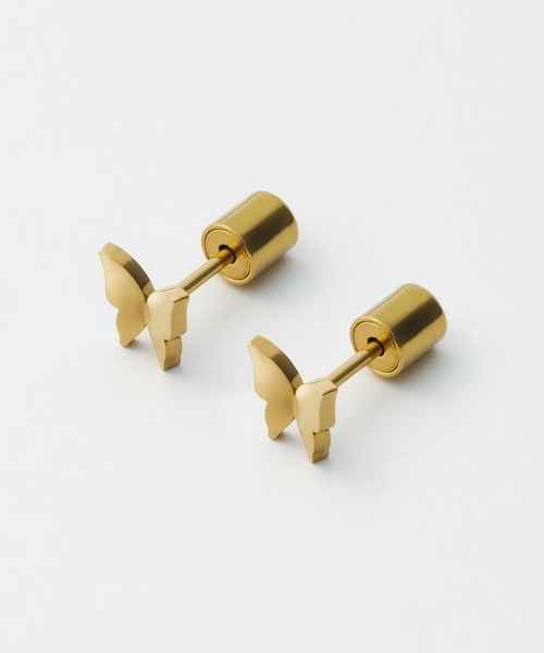 ciite' surgical stainless(シーテサージカルステンレス)の「【 金属アレルギー対応 】 ミニバタフライモチーフピアス サージカルステンレス (両耳用)(ピアス(両耳用)・レディース・シルバー/ゴールド・FREE)」の4枚目の写真