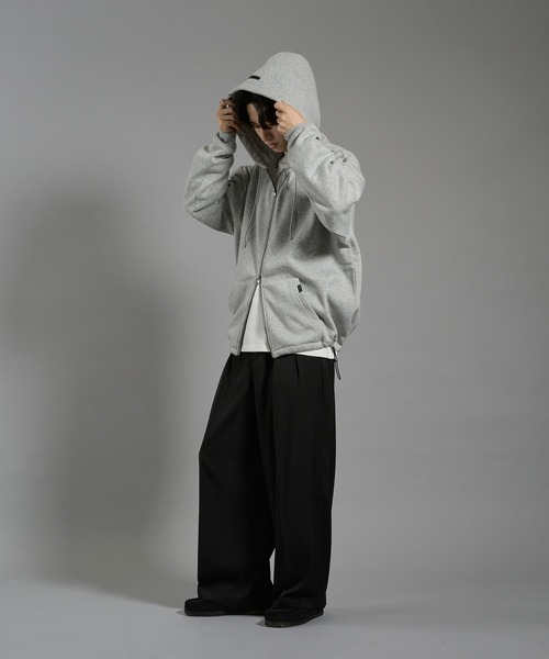 RUBBER LOGO DRAW CODE DOUBLE ZIP PARKA/ラバーロゴドロー