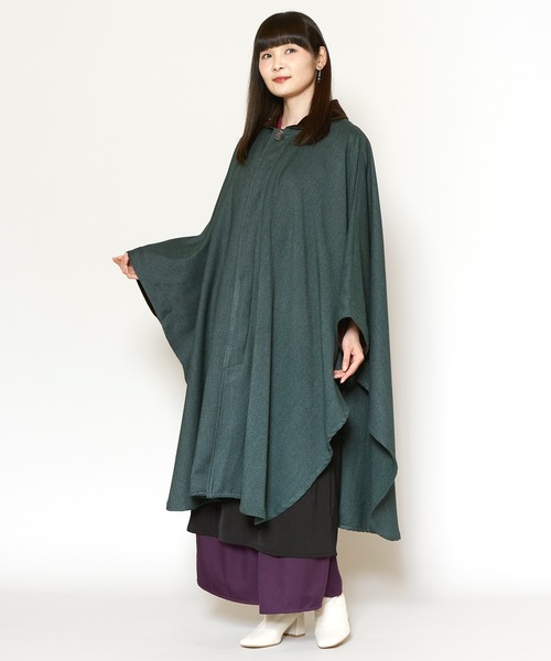 カヤ（カヤ）の「【カヤ】寒の着ケープコート（その他アウター・レディース・グリーン系その他/スミクロ/グレー・FREE）」の3枚目の写真