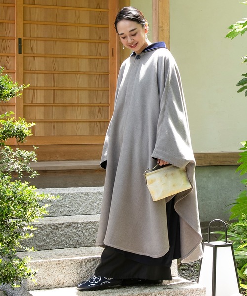 カヤ（カヤ）の「【カヤ】寒の着ケープコート（その他アウター・レディース・グリーン系その他/スミクロ/グレー・FREE）」の22枚目の写真