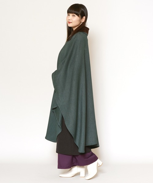 カヤ（カヤ）の「【カヤ】寒の着ケープコート（その他アウター・レディース・グリーン系その他/スミクロ/グレー・FREE）」の6枚目の写真