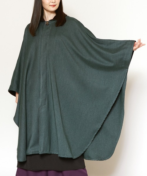 カヤ（カヤ）の「【カヤ】寒の着ケープコート（その他アウター・レディース・グリーン系その他/スミクロ/グレー・FREE）」の11枚目の写真