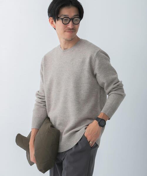 ITEMS URBANRESEARCH(アイテムズ アーバンリサーチ)の「ウール混 クルーネック ニット(ニット/セーター・メンズ・ベージュ/ブラック/チャコールグレー・MEDIUM/LARGE)」の22枚目の写真