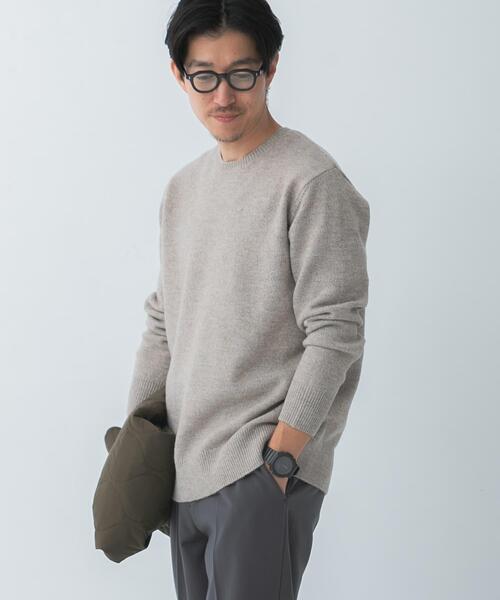ITEMS URBANRESEARCH(アイテムズ アーバンリサーチ)の「ウール混 クルーネック ニット(ニット/セーター・メンズ・ベージュ/ブラック/チャコールグレー・MEDIUM/LARGE)」の21枚目の写真