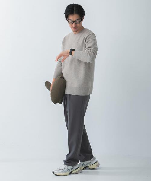 ITEMS URBANRESEARCH(アイテムズ アーバンリサーチ)の「ウール混 クルーネック ニット(ニット/セーター・メンズ・ベージュ/ブラック/チャコールグレー・MEDIUM/LARGE)」の20枚目の写真