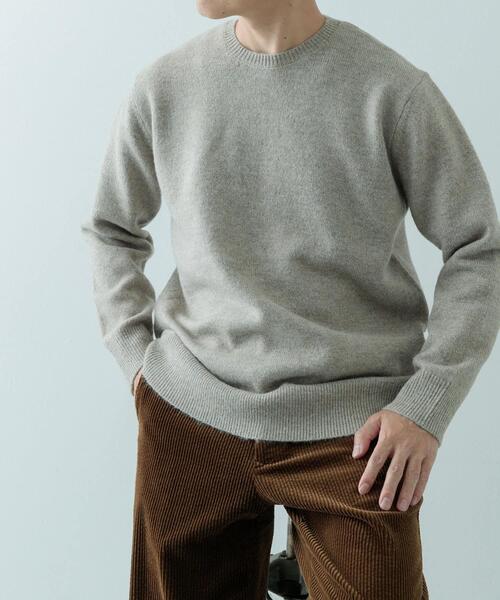 ITEMS URBANRESEARCH(アイテムズ アーバンリサーチ)の「ウール混 クルーネック ニット(ニット/セーター・メンズ・ベージュ/ブラック/チャコールグレー・MEDIUM/LARGE)」の17枚目の写真