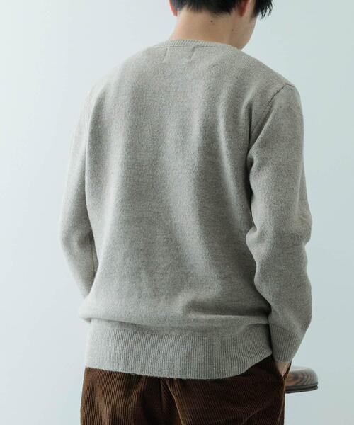ITEMS URBANRESEARCH(アイテムズ アーバンリサーチ)の「ウール混 クルーネック ニット(ニット/セーター・メンズ・ベージュ/ブラック/チャコールグレー・MEDIUM/LARGE)」の16枚目の写真