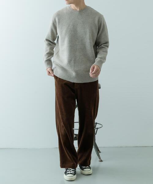 ITEMS URBANRESEARCH(アイテムズ アーバンリサーチ)の「ウール混 クルーネック ニット(ニット/セーター・メンズ・ベージュ/ブラック/チャコールグレー・MEDIUM/LARGE)」の13枚目の写真