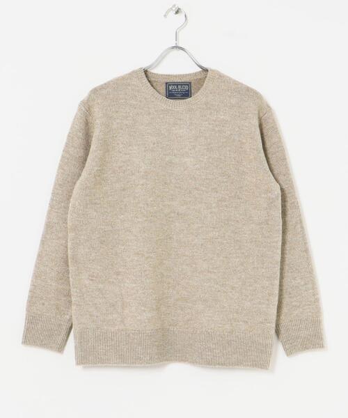 ITEMS URBANRESEARCH(アイテムズ アーバンリサーチ)の「ウール混 クルーネック ニット(ニット/セーター・メンズ・ベージュ/ブラック/チャコールグレー・MEDIUM/LARGE)」の12枚目の写真